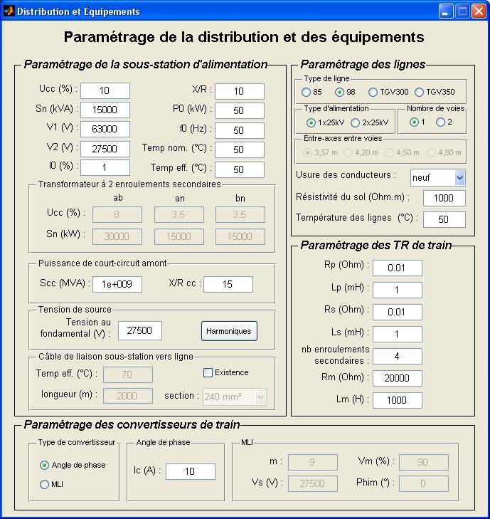 Une fenêtre d'interface de l'outil de calcul d'impédance