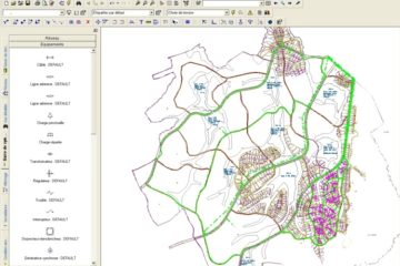 Model of the distribution network with routing of the main lines